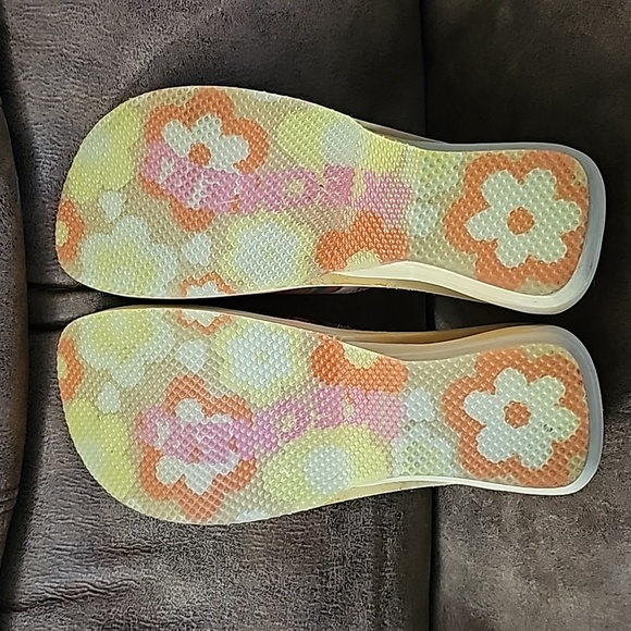 Women's Skechers Multi-Color Stripe Canvas Loop Toe Sandals Shoes size 11 - Picture 3 of 4